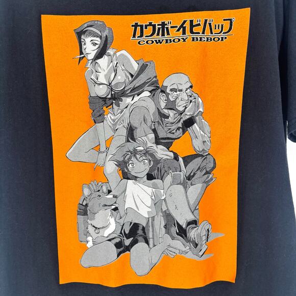 Cowboy Bepop Men's Black and Orange Graphic Character Shirt Size L - Picture 2 of 4